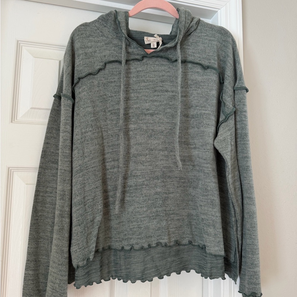 Women's Olive Green Hoodie Top
